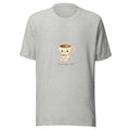 Sip Hero tee ONE MORE SIP — cute coffee robot graphic tee mockup