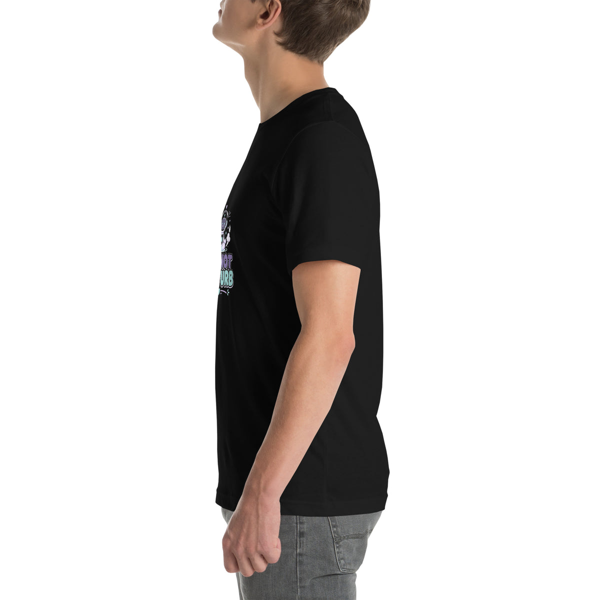 Focus Hero tee DO NOT DISTURB — cute focus robot graphic tee mockup