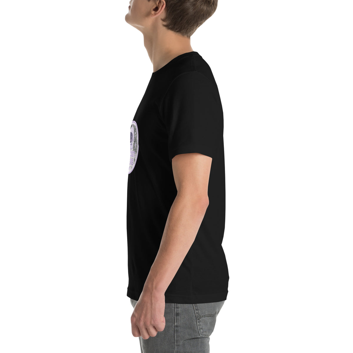 Dash Badge tee ALMOST THERE — cute commute robot graphic tee mockup