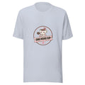 Sip Badge tee ONE MORE SIP — cute coffee robot graphic tee mockup