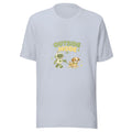 Fetch Hero tee OUTSIDE MODE — cute dog walk robot graphic tee mockup