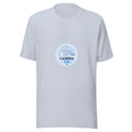 Zoom Badge tee CAMERA ON — cute WFH robot graphic tee mockup